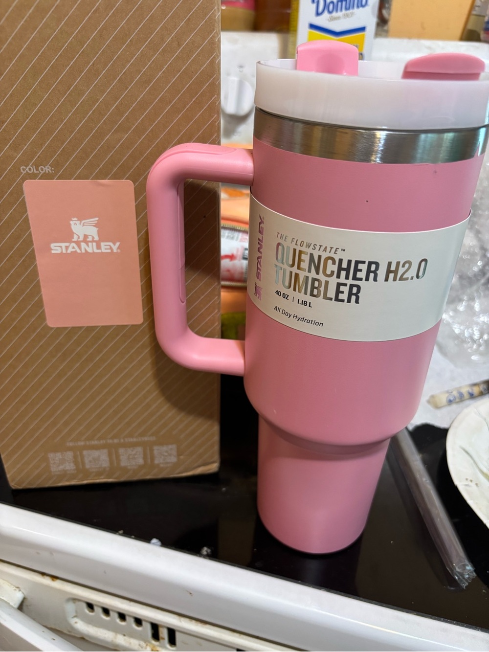 Stanley Pink Quencher H2.0 Tumbler with Handle